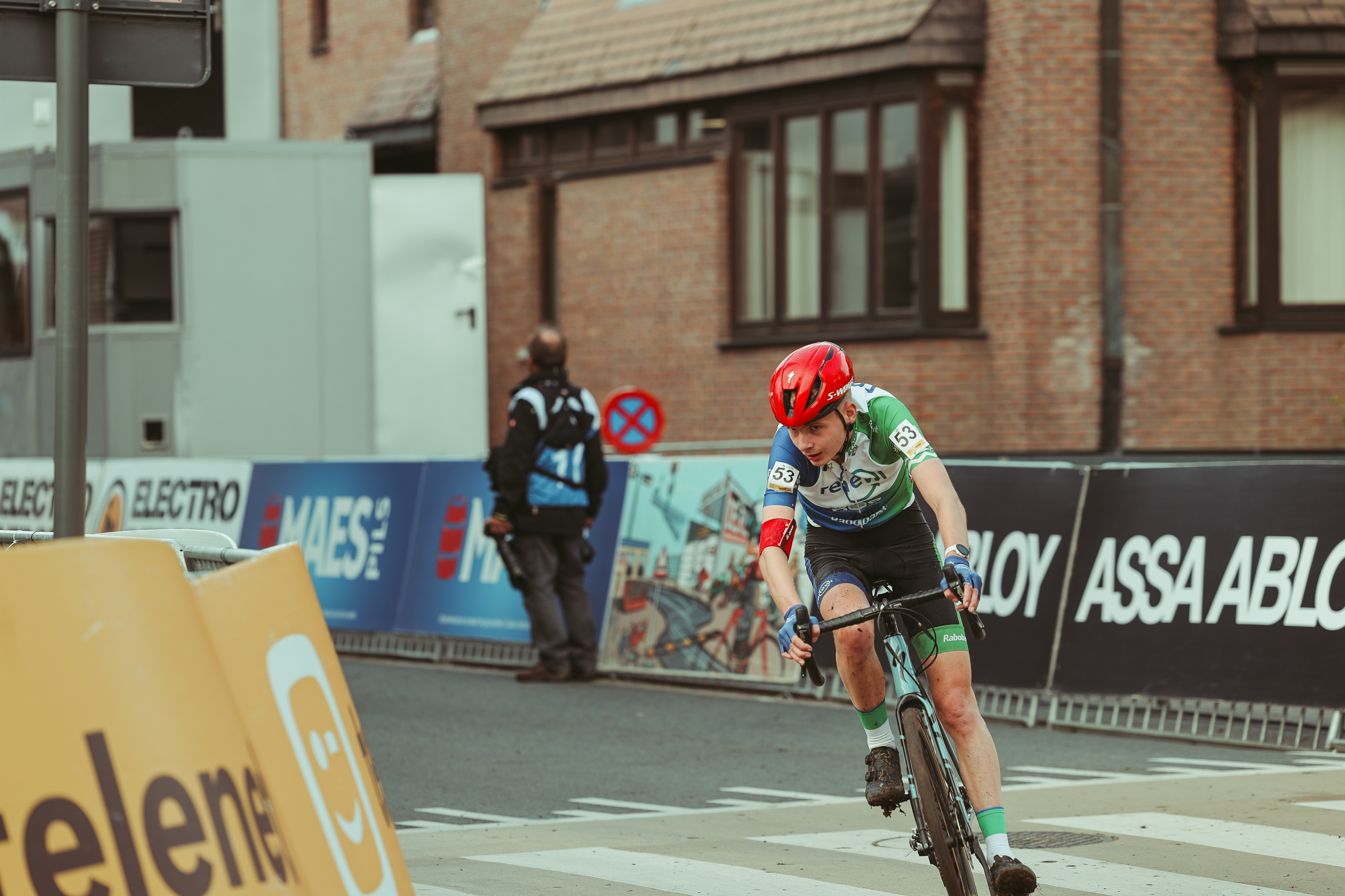 Special Olympics wielrenner in actie