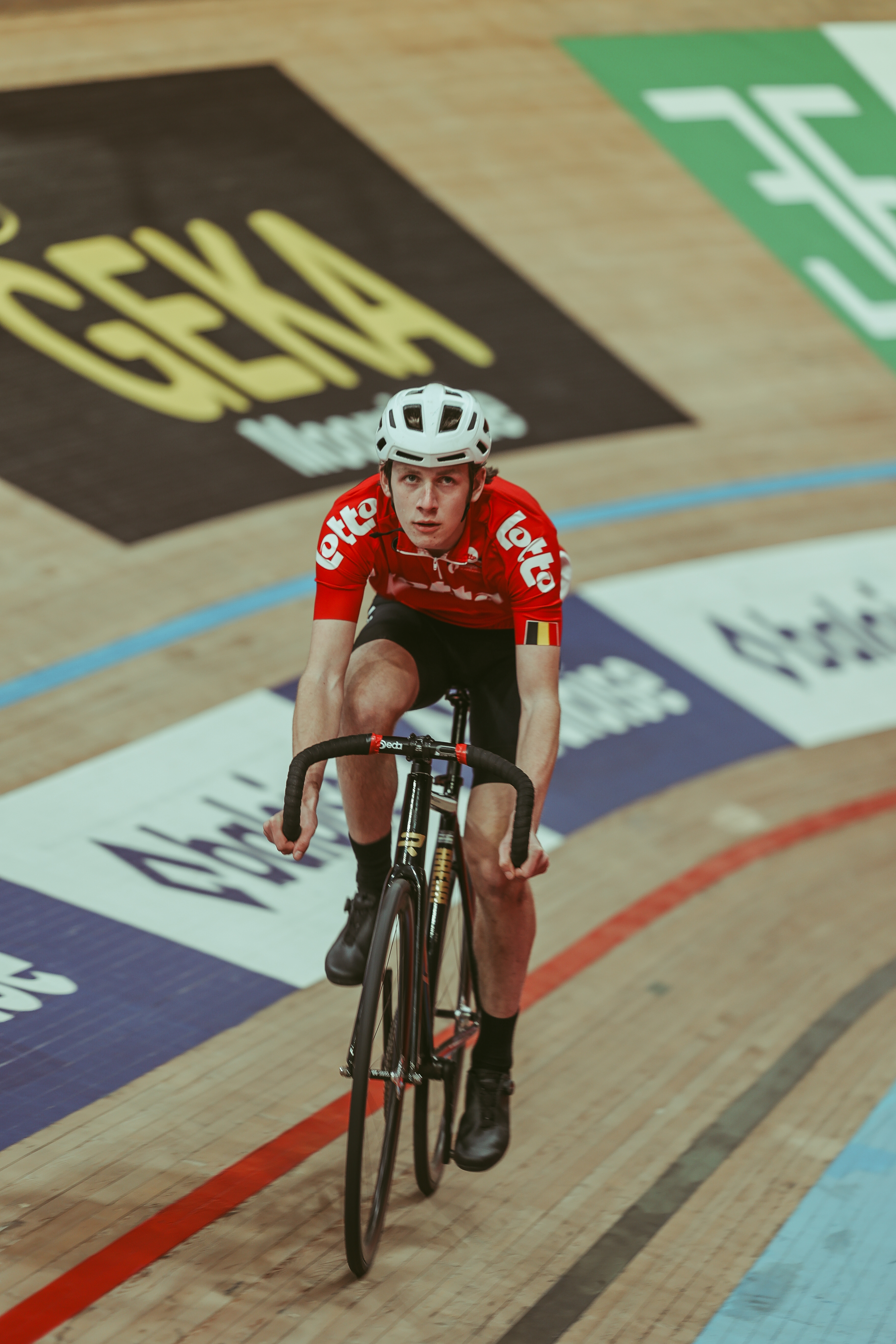 Special Olympics wielrenner in actie